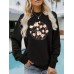 Printed round neck hoodie for women