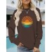 Long sleeved round neck sunrise print pullover sweatshirt sweatshirt