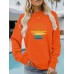 Long sleeved round neck sunrise print pullover sweatshirt sweatshirt