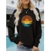 Long sleeved round neck sunrise print pullover sweatshirt sweatshirt