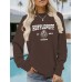 HUFFLEPUFF printed casual round neck long sleeved sweatshirt loose fit