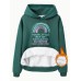 Hooded long sleeves with plush and thickened YOURLITTLE print