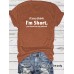 Funny Words Print Round Neck Short Sleeve