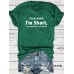 Funny Words Print Round Neck Short Sleeve