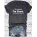 Funny Words Print Round Neck Short Sleeve