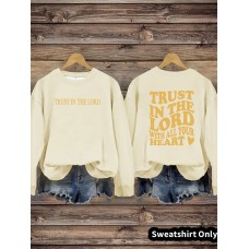 Round neck TRUST IN THE LORD printed pullover hoodie