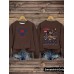 Western denim printed pullover sweatshirt