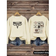 Round neck WALLEN printed pullover sweatshirt
