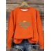 Round neck sunrise print pullover sweatshirt