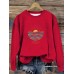 Round neck sunrise print pullover sweatshirt