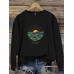 Round neck sunrise print pullover sweatshirt