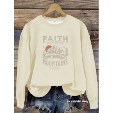 Round neck FAITH printed pullover sweatshirt