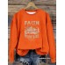 Round neck FAITH printed pullover sweatshirt