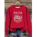 Round neck FAITH printed pullover sweatshirt