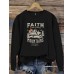 Round neck FAITH printed pullover sweatshirt