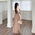 Twisted and strapless summer vacation dress