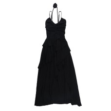 French Hepburn style black camisole dress