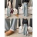 Trendy Washed Distressed Bleached Slim Straight Leg Floor-Length Trendy Washed Distressed Bleached Slim Straight Leg Floor-Length