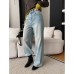 Trendy Washed Distressed Bleached Slim Straight Leg Floor-Length Trendy Washed Distressed Bleached Slim Straight Leg Floor-Length