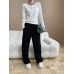 Fashionable Buttoned Half-Placket Round Neck Slim Fit Long Sleeve T-Shirt