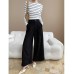 Vintage Relaxed High-Waisted Wide-Leg Pants with Partial Elastic Waist Loose Casual Tapered Fit