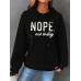 Long sleeved NOPE printed hoodie