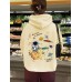 Long sleeved fleece hoodie top with space print