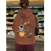 Long sleeved fleece hoodie top with space print