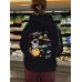 Long sleeved fleece hoodie top with space print