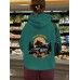 Pocket hooded long sleeved fleece sweatshirt WILDERNESS print