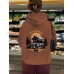 Pocket hooded long sleeved fleece sweatshirt WILDERNESS print