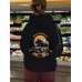 Pocket hooded long sleeved fleece sweatshirt WILDERNESS print