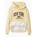 Velvet hoodie with NEW YORK BROOKLYN print