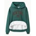 Velvet hoodie with NEW YORK BROOKLYN print