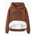 Velvet hoodie with NEW YORK BROOKLYN print