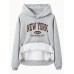 Velvet hoodie with NEW YORK BROOKLYN print