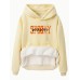 Hooded long sleeved fleece sweatshirt top with SPOOKY print