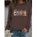 Coffee print pullover sweatshirt sweatshirt
