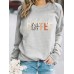 Coffee print pullover sweatshirt sweatshirt
