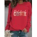 Coffee print pullover sweatshirt sweatshirt