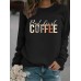 Coffee print pullover sweatshirt sweatshirt