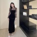Lace patchwork fishtail sexy slim fit dress with wrapped buttocks