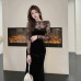 Lace patchwork fishtail sexy slim fit dress with wrapped buttocks