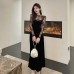 Lace patchwork fishtail sexy slim fit dress with wrapped buttocks