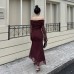 Sexy slim mesh one shoulder dress