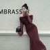 Sexy slim mesh one shoulder dress