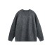 Solid color round neck loose pullover sweater