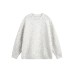 Solid color round neck loose pullover sweater