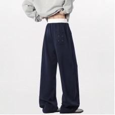 Fashion Design Color-blocked Straight Leg Pants for MenLoose Casual Wide Leg Trousers, High Street Versatile Straight Fit Long Pants