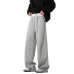 Fashion Design Color-blocked Straight Leg Pants for MenLoose Casual Wide Leg Trousers, High Street Versatile Straight Fit Long Pants